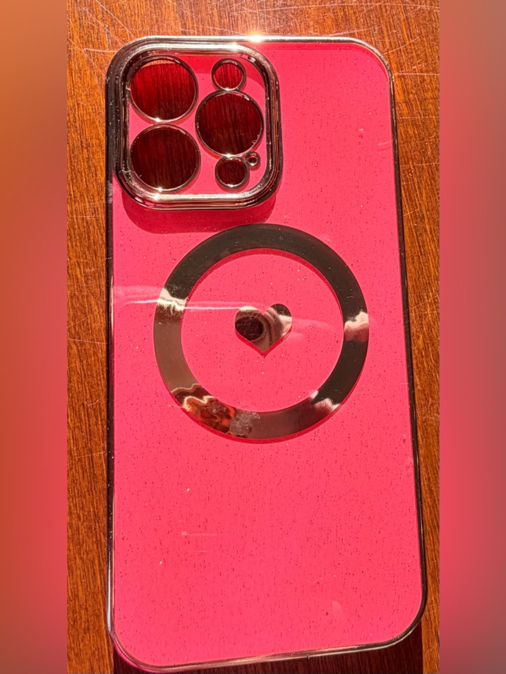 iPhone 14 Pro Max Pink MagSafe Case Heart Design